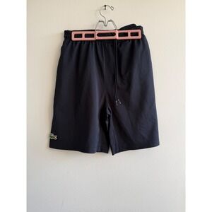 Lacoste Sport Mens Navy Blue Pique Athletic Shorts Size L FR 5 Crocodile Logo